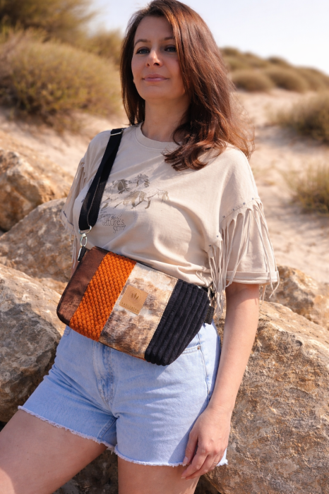 Kolorowa torebka nerka damska o unikalnej fakturze i modnym designie – idealna na co dzień i podróże, łączy styl z funkcjonalnością, zapewnia wygodę noszenia oraz praktyczne przechowywanie najpotrzebniejszych rzeczy.